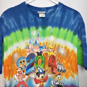 LARGE Tye Die Disney Disneyland T Shirt Mickey